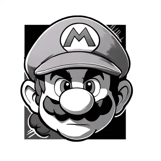 super mario hat on top tattoo design idea