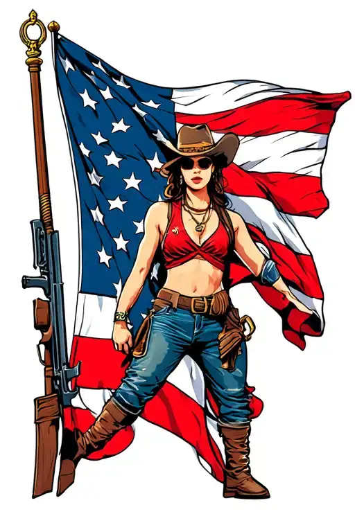 rebel flag waving tattoo design idea