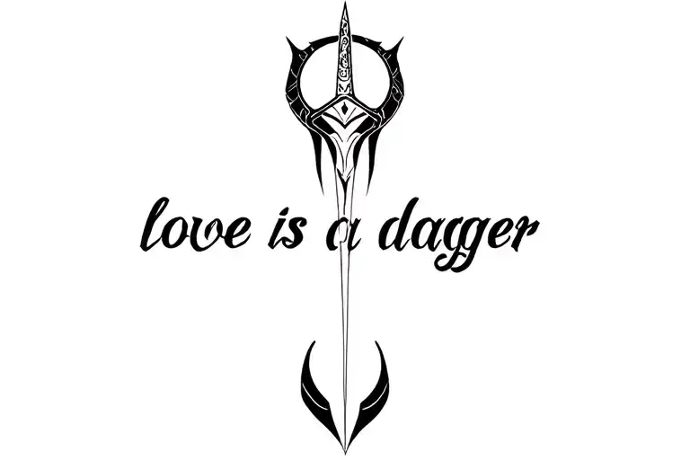 "love is a dagger" Loki helmet tattoo design idea