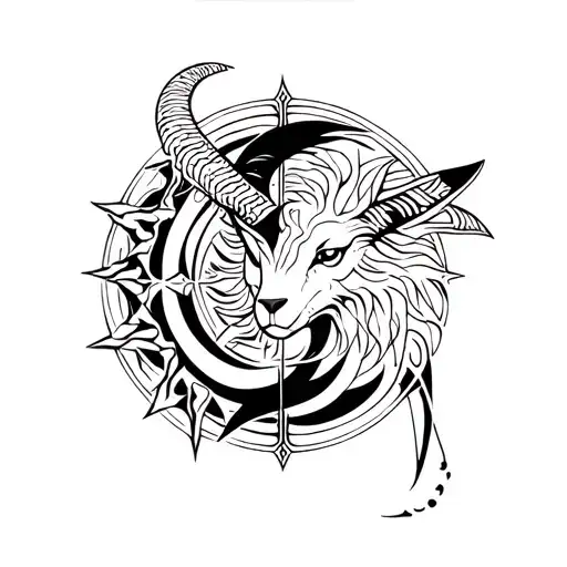 combined image of Capricorn, Leo, Cancer and Aries tattoo design idea