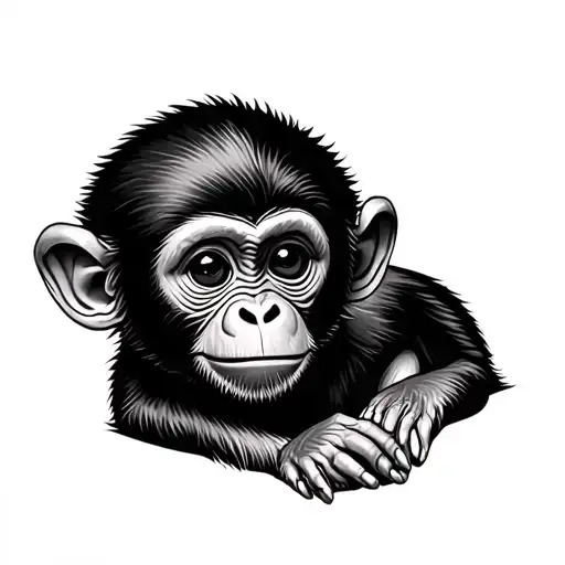 Baby Monkey tattoo design idea