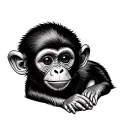 Baby Monkey tattoo design idea