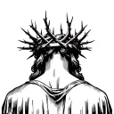 back of Jesus with thorn crown tattoo design idea