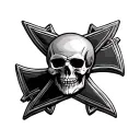 iron cross germany with skull  tattoo design idea