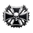 iron cross germany with skull  tattoo design idea