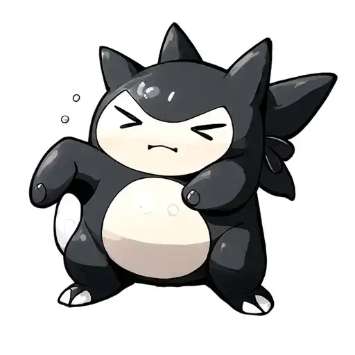 Snorlax with bubble mew sleeping tattoo design idea