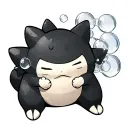 Snorlax with bubble mew sleeping tattoo design idea