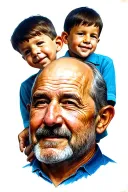 Dad and three sons  tattoo design idea