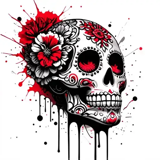 mexican sugar skull tattoo design idea