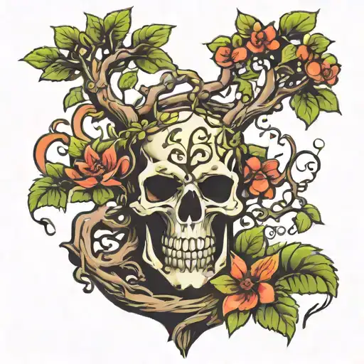 unique poison tree growing tattoo design idea
