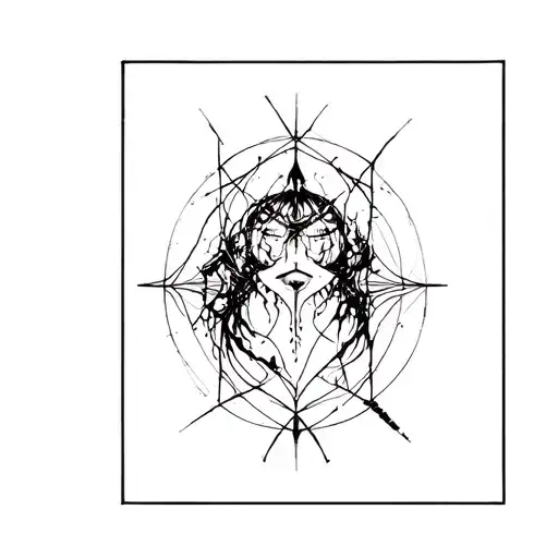 intricate details that symbolize trapping doubts and chaotic thoughts a framed inside a painting tattoo design idea