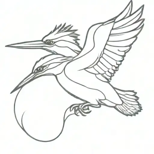 kingfisher diving into water tattoo design idea