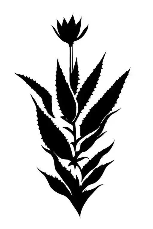 Agave plant in a black tattoo design idea