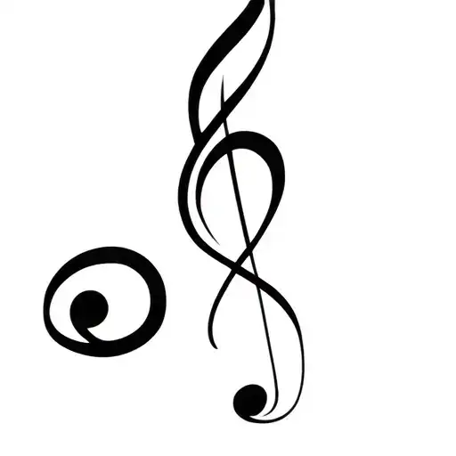 bass clef with semi colon making a heart with treble clef tattoo design idea