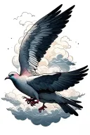 doves with clouds tattoo design idea