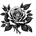 roses with the name tattoo design idea
