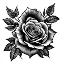 roses with the name tattoo design idea