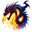 Maleficent and the dragon with fire tattoo design idea