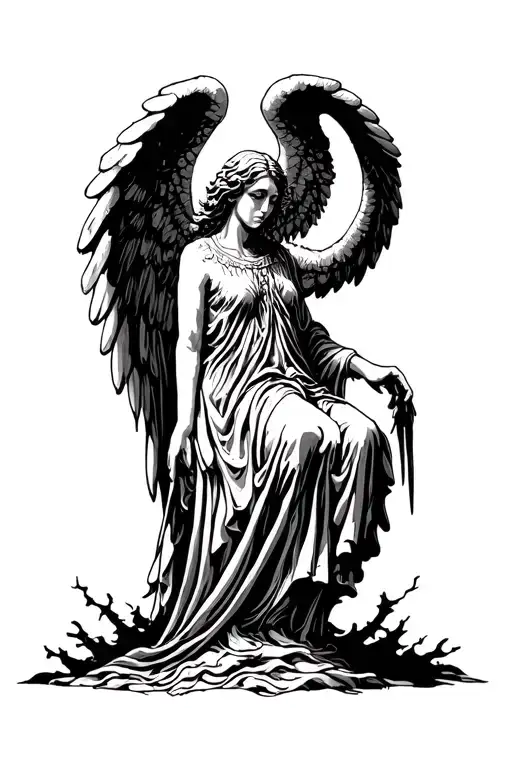 Weeping Angel tattoo design idea