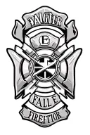 Fallen Firefighter emblem tattoo design idea