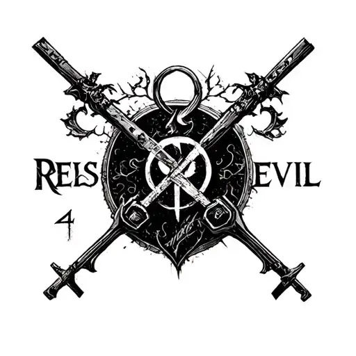 game resident evil 4 logo tattoo design idea