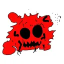 black with red accents outline and random theme tattoo design idea