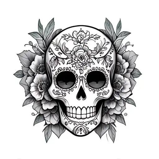 Mexican Sugar Skull tattoo design idea