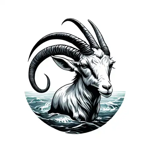 Capricorn Sea Goat tattoo design idea