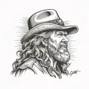 depiction of Curtis loew character from lynyrd skynyrd  tattoo design idea