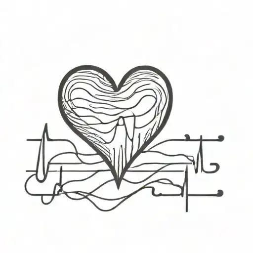 RIP Grandma with a heart and heartbeat line tattoo design idea