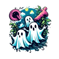 matching ghosts tattoo design idea