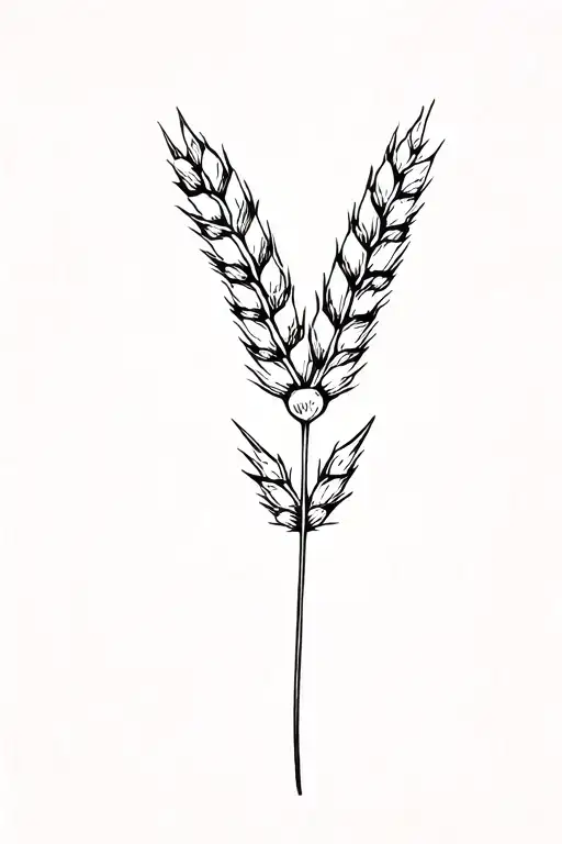 wheat spike tattoo design idea