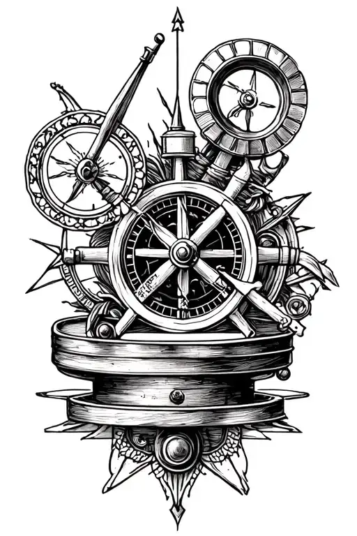 Sextant tattoo design idea
