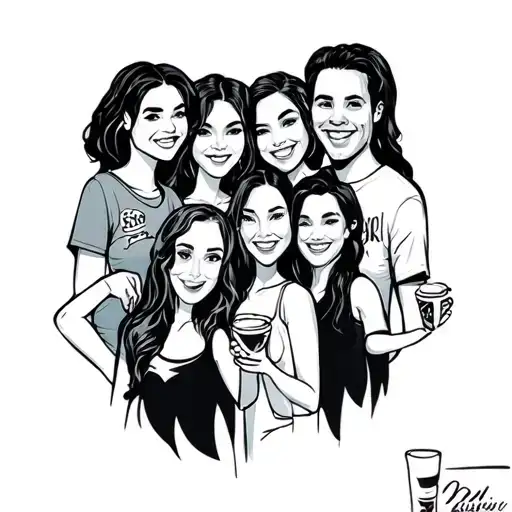 We are a group of friends, who like food, board games, coffe, vacations, make it creativ, simple and abstract tattoo design idea