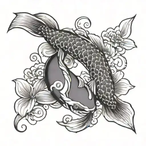 koi fish yin yang tattoo design idea