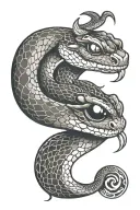 snake with yin yang eye tattoo design idea