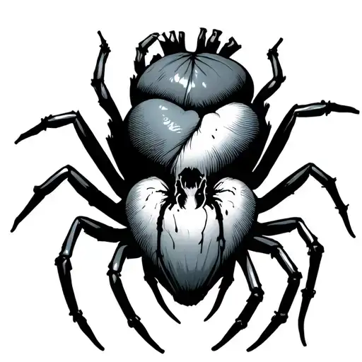 widow maker heart attack spider bit showing tattoo design idea