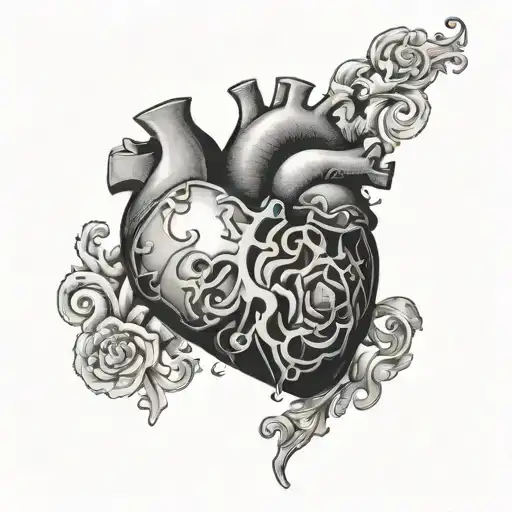 completed puzzle of heart but 1 piece of the puzzle is blacked out tattoo design idea