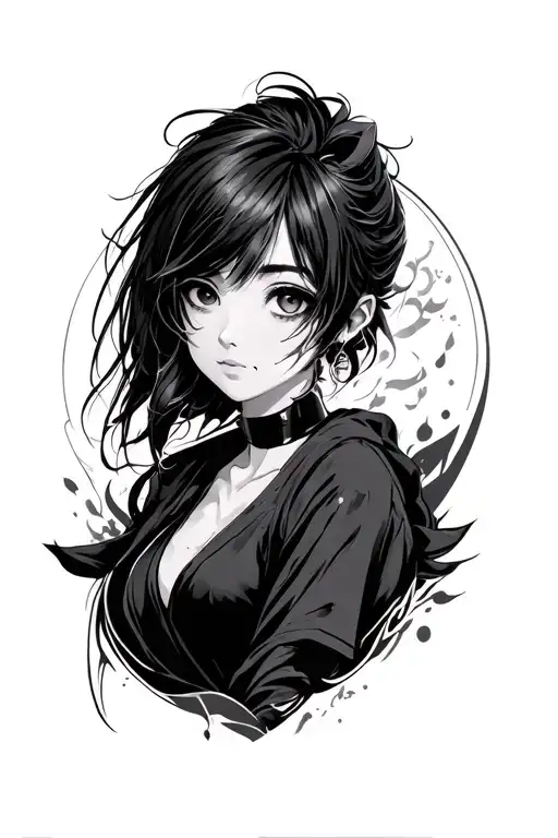 manga inspired tattoo featuring momo tattoo design idea