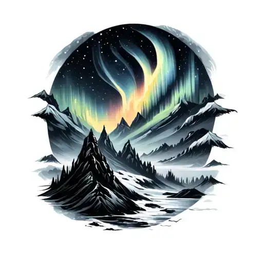 Aurora borealis tattoo design idea