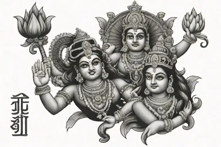 Generate a pic of  a tattu of a combo name. The name is Laxmi and pritam but only Laxmi should be visible not pritam is  tattoo design idea