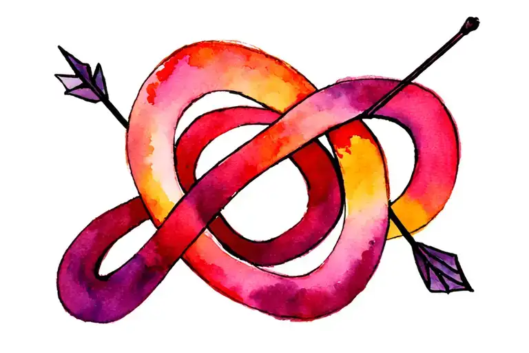 double infinity crossed arrows tattoo design idea