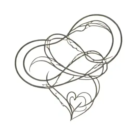 family heart infinity symbol tattoo design idea
