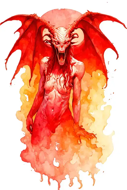 incubus demon in hell tattoo design idea