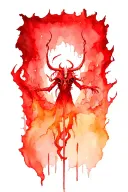 incubus demon in hell tattoo design idea