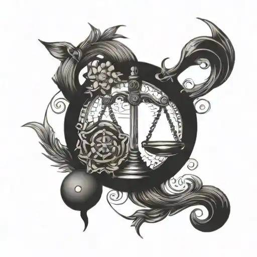 Libra Aries zodiac sign made tattoo design idea