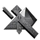 black Egypt cross pyramids tattoo design idea