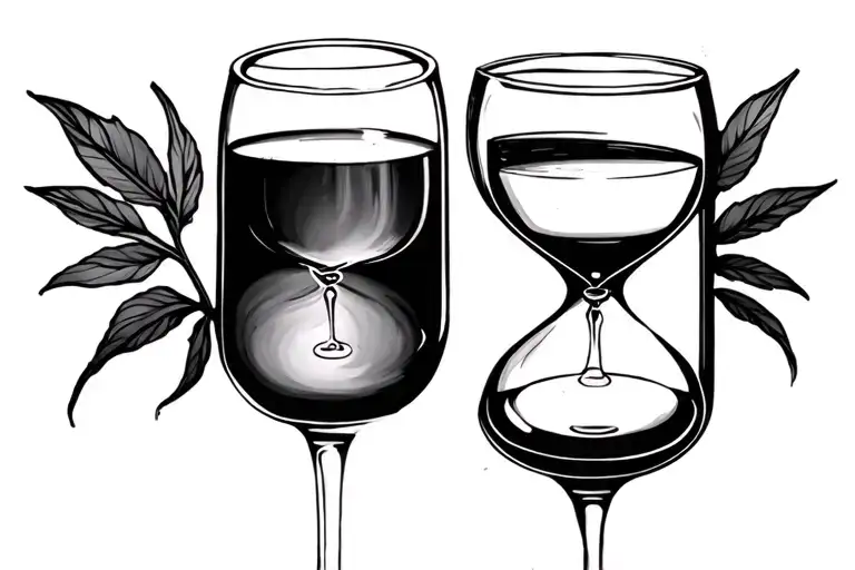 side way hour glass half full tattoo design idea