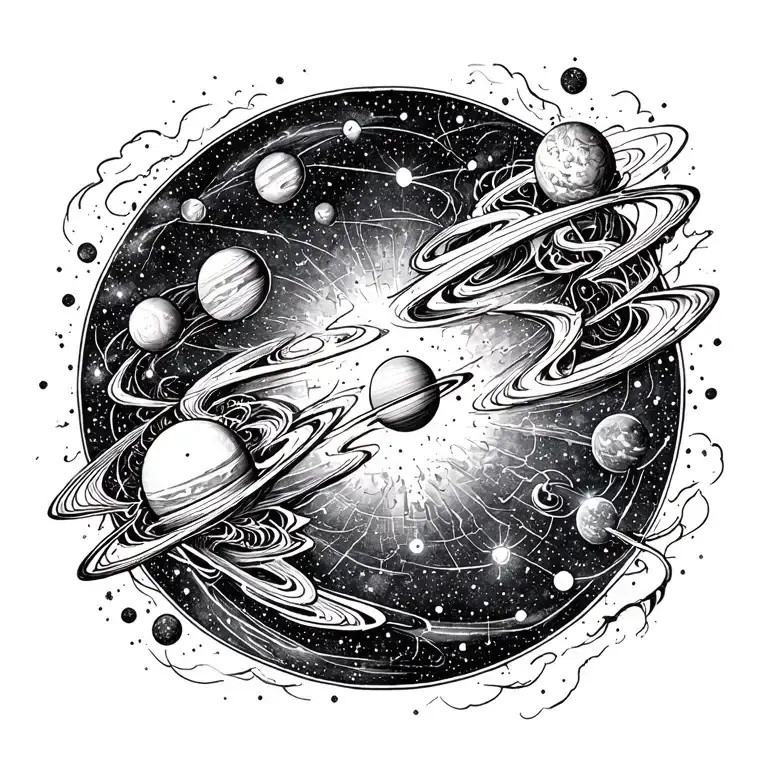 Galaxy and Universe tattoo design idea
