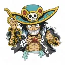 brook from one piece anime tattoo design idea